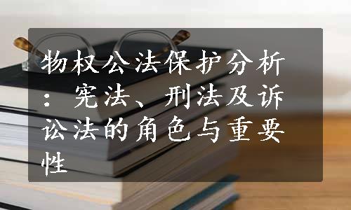 物权公法保护分析：宪法、刑法及诉讼法的角色与重要性