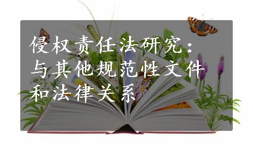 侵权责任法研究：与其他规范性文件和法律关系