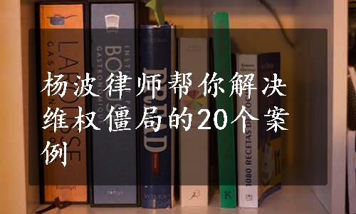 杨波律师帮你解决维权僵局的20个案例