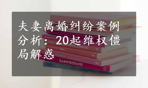 夫妻离婚纠纷案例分析：20起维权僵局解惑