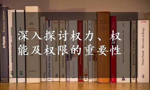 深入探讨权力、权能及权限的重要性