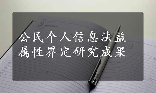 公民个人信息法益属性界定研究成果