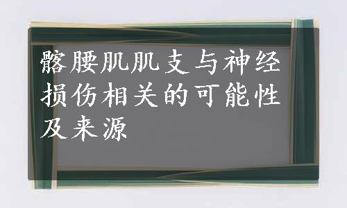 髂腰肌肌支与神经损伤相关的可能性及来源