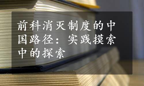 前科消灭制度的中国路径：实践摸索中的探索