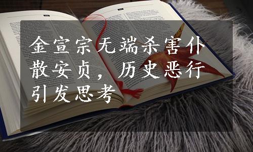 金宣宗无端杀害仆散安贞，历史恶行引发思考