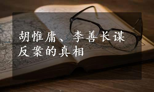 胡惟庸、李善长谋反案的真相