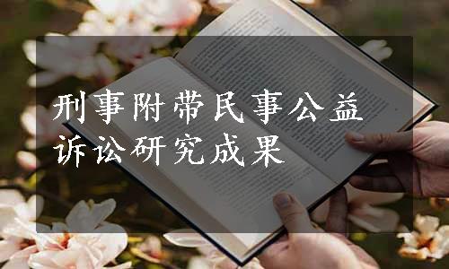 刑事附带民事公益诉讼研究成果