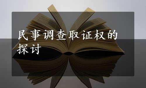 民事调查取证权的探讨