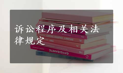 诉讼程序及相关法律规定