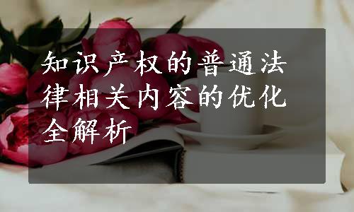 知识产权的普通法律相关内容的优化全解析