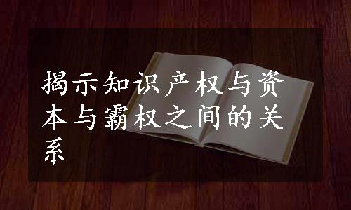 揭示知识产权与资本与霸权之间的关系