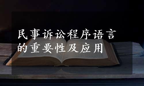 民事诉讼程序语言的重要性及应用