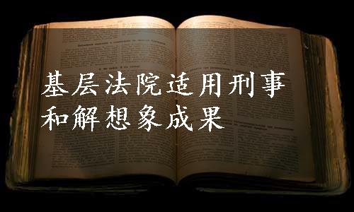 基层法院适用刑事和解想象成果