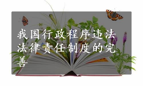 我国行政程序违法法律责任制度的完善