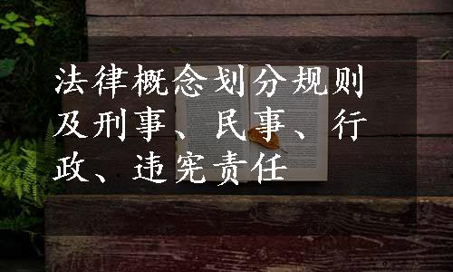 法律概念划分规则及刑事、民事、行政、违宪责任