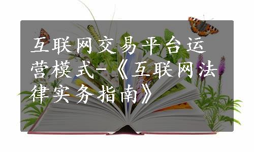 互联网交易平台运营模式-《互联网法律实务指南》