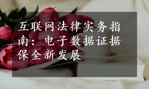 互联网法律实务指南：电子数据证据保全新发展