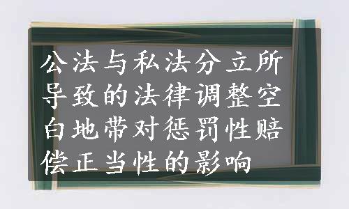 公法与私法分立所导致的法律调整空白地带对惩罚性赔偿正当性的影响