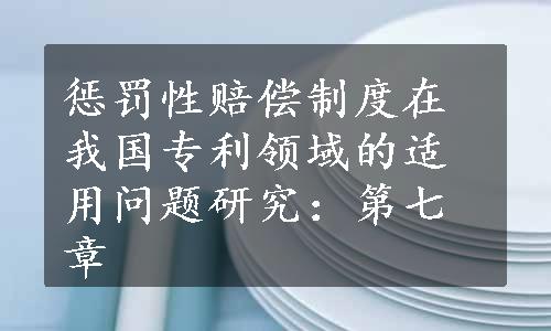 惩罚性赔偿制度在我国专利领域的适用问题研究：第七章