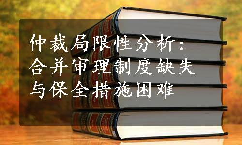 仲裁局限性分析：合并审理制度缺失与保全措施困难