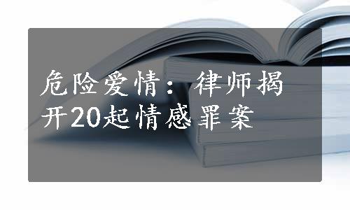 危险爱情：律师揭开20起情感罪案