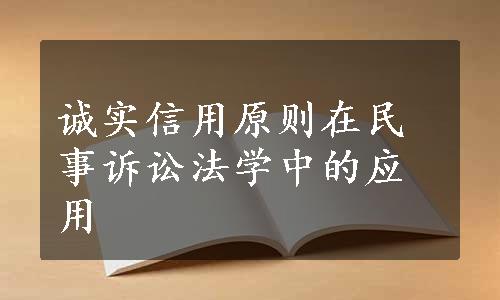 诚实信用原则在民事诉讼法学中的应用