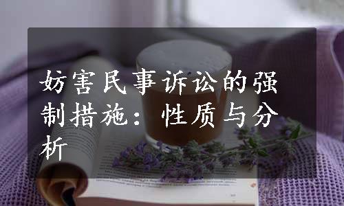 妨害民事诉讼的强制措施：性质与分析