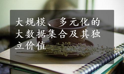 大规模、多元化的大数据集合及其独立价值