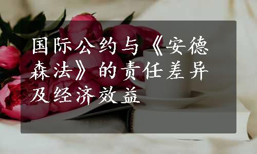 国际公约与《安德森法》的责任差异及经济效益