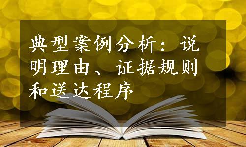 典型案例分析：说明理由、证据规则和送达程序