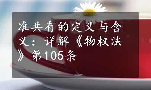 准共有的定义与含义：详解《物权法》第105条