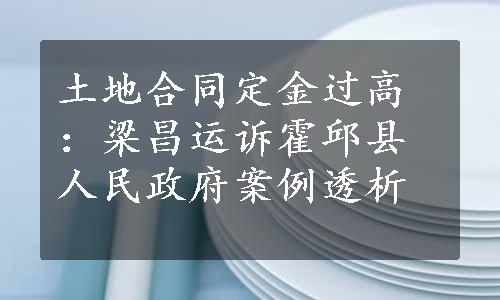 土地合同定金过高：梁昌运诉霍邱县人民政府案例透析