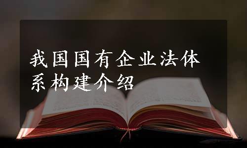 我国国有企业法体系构建介绍