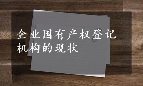 企业国有产权登记机构的现状