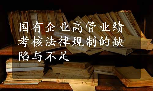 国有企业高管业绩考核法律规制的缺陷与不足