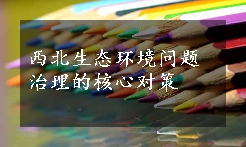 西北生态环境问题治理的核心对策