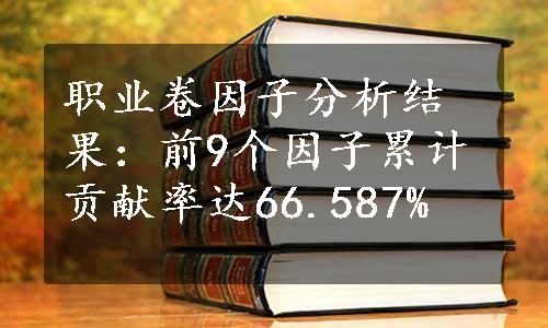 职业卷因子分析结果：前9个因子累计贡献率达66.587%