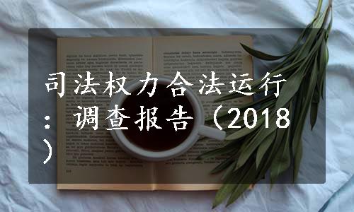 司法权力合法运行：调查报告（2018）