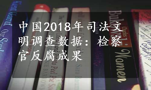 中国2018年司法文明调查数据：检察官反腐成果