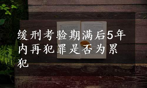 缓刑考验期满后5年内再犯罪是否为累犯