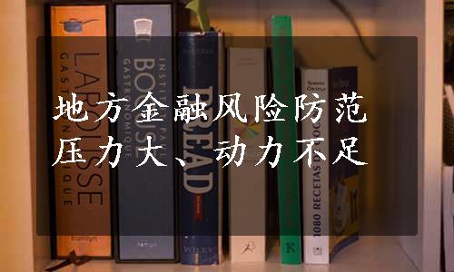 地方金融风险防范压力大、动力不足