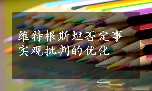 维特根斯坦否定事实观批判的优化