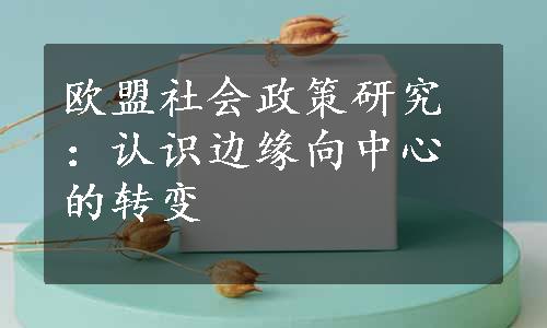 欧盟社会政策研究：认识边缘向中心的转变