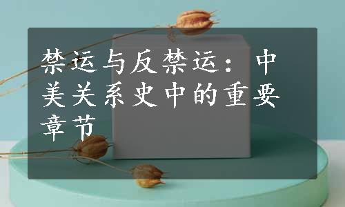 禁运与反禁运：中美关系史中的重要章节