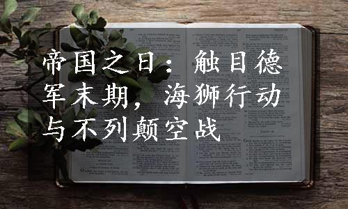 帝国之日：触目德军末期，海狮行动与不列颠空战