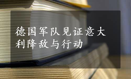 德国军队见证意大利降敌与行动