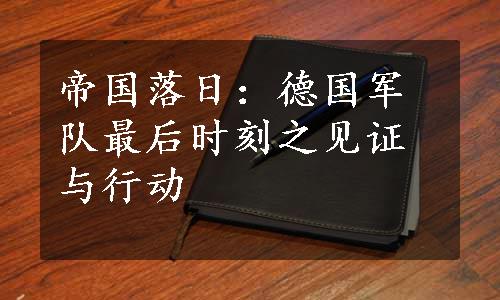 帝国落日：德国军队最后时刻之见证与行动