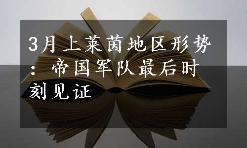 3月上莱茵地区形势：帝国军队最后时刻见证