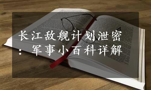 长江敌舰计划泄密：军事小百科详解