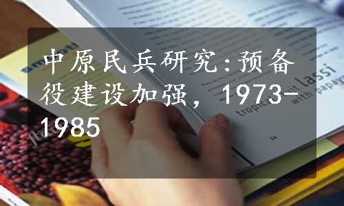 中原民兵研究:预备役建设加强，1973-1985
